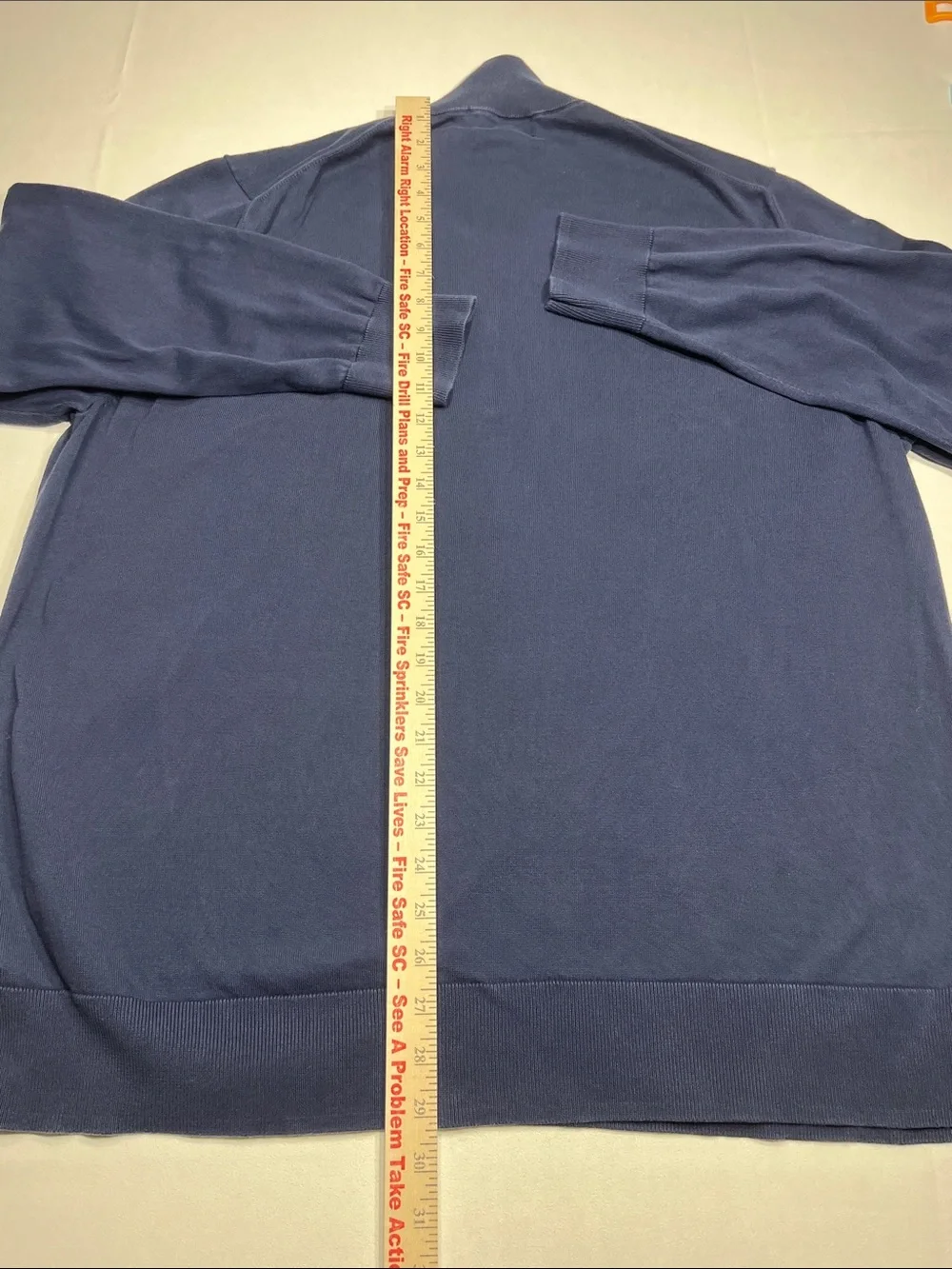 Brooks Brothers Supima‎ Cotton 1/4 Zip Pullover Sweater Men XXL Blue Long Sleeve